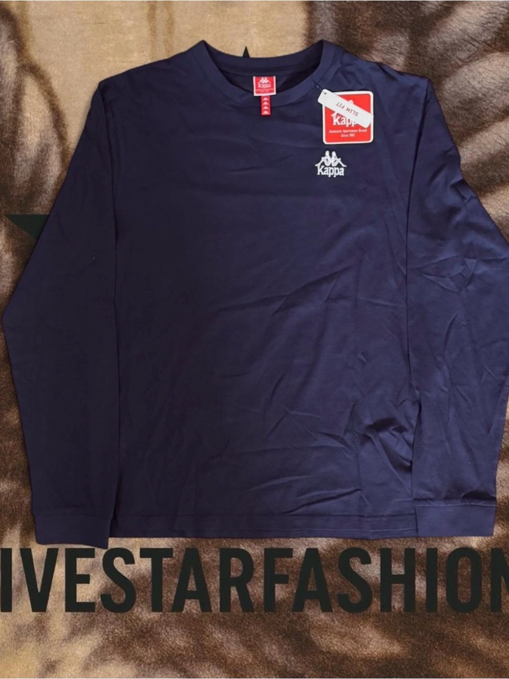 Kappa Men's Long Sleeve Crew Neck Shirt - Dark Blue